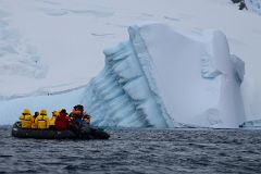 02B Zodiac Near An Iceberg That Has Fallen Over Near Danco Island On Quark Expeditions Antarctica Cruise